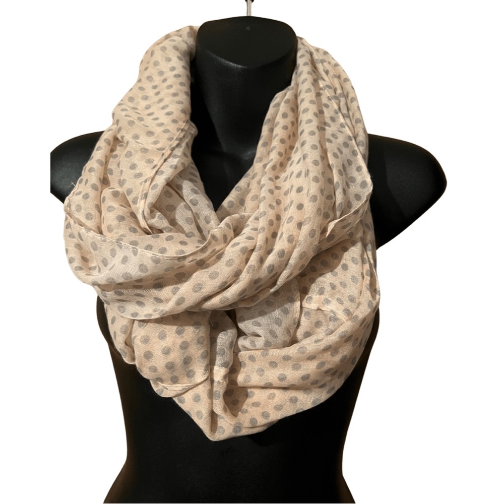 KISMET BLUSH AND GREY INFINITY SCARF